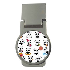 Playing Pandas Cartoons Money Clips (round)  by Apen