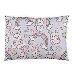 Seamless Pattern With Cute Rabbit Character Pillow Case by Apen