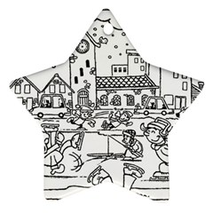 Colouring Page Winter City Skating Star Ornament (two Sides) by Hannah976