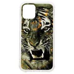 Angry Tiger Animal Broken Glasses Iphone 12 Mini Tpu Uv Print Case	 by Cemarart