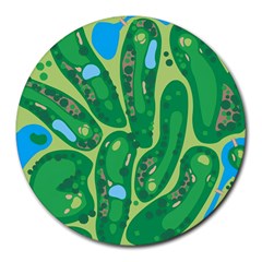 Golf Course Par Golf Course Green Round Mousepad by Cemarart