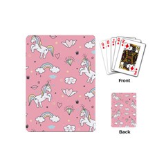 Cute Unicorn Seamless Pattern Playing Cards Single Design (mini) by Apen