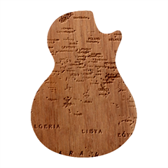 World Map Guitar Shape Wood Guitar Pick Holder Case And Picks Set by Ket1n9