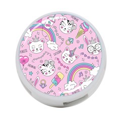 Beautiful Cute Animals Pattern Pink 4-port Usb Hub (two Sides) by Grandong