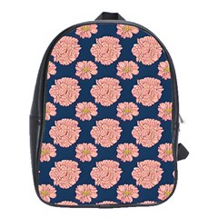 Retro 1880s Flowers Pattern 16 School Bag (xl) by violetheavensky